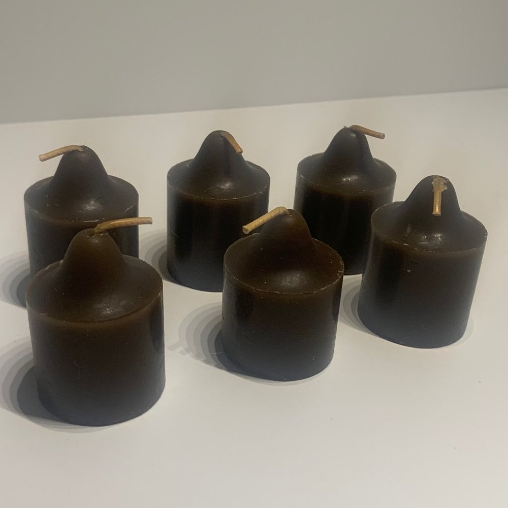 PARTYLITE VOTIVE CANDLES-TEAKWOOD-SET OF 6-NEW